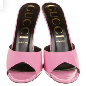Gucci Leather Slides Pink 40